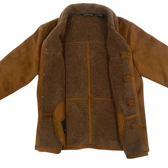 Weatherproof XL Faux Suede Sherpa Bomber Jacket w/ Phone Pouch - Picture 2 of 9